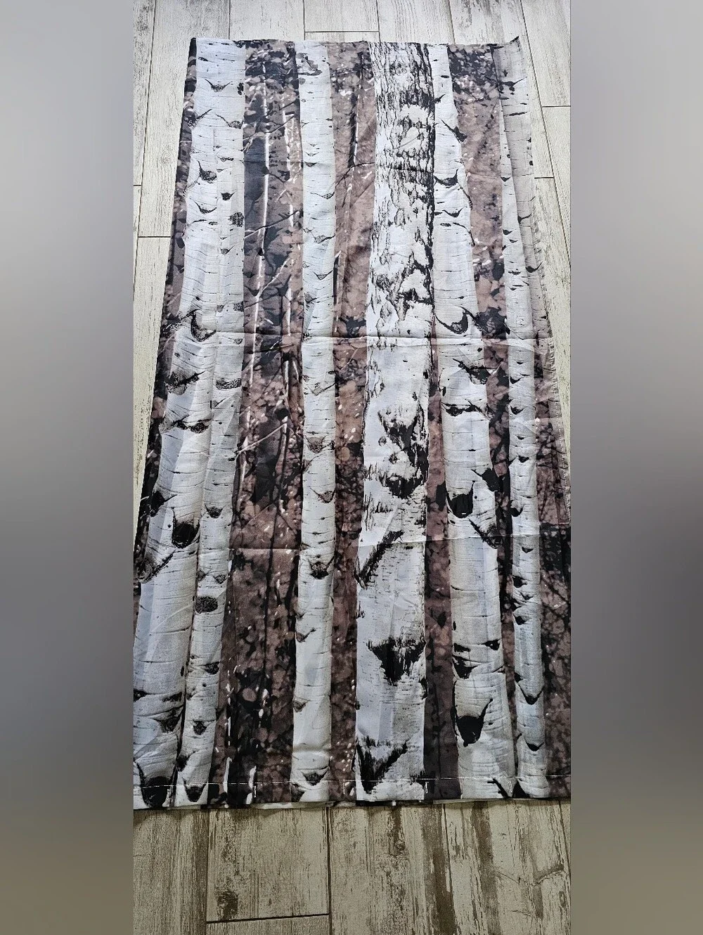NEW 💥 Kikkerland Birch Tree Neutral Palette Shower Curtain 70
